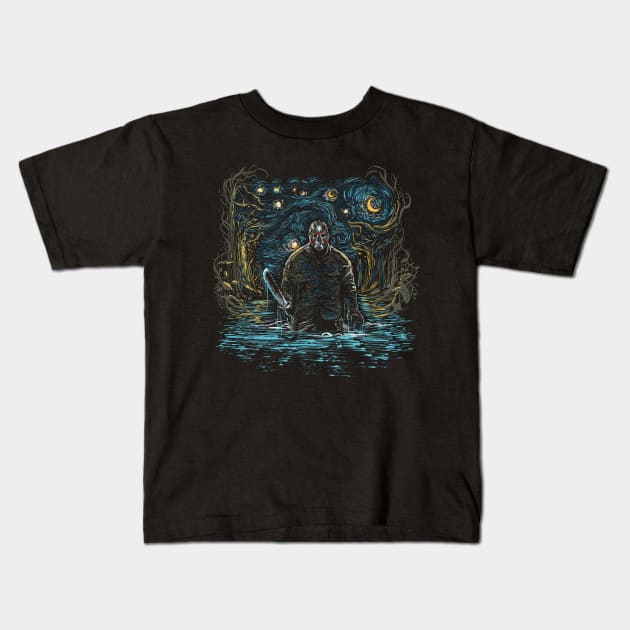Starry Camp Kids T-Shirt by Zascanauta